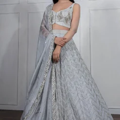 Ritika Mirchandani Grey Embellished Lehenga Set