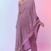 SVA Lilac Printed One Shoulder Sari & Pants