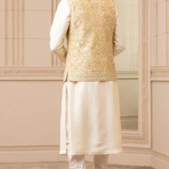 Tarun Tahiliani Men Ivory Silk Dupion Printed Bundi -Cheap Drapvera Store 024tt19 3