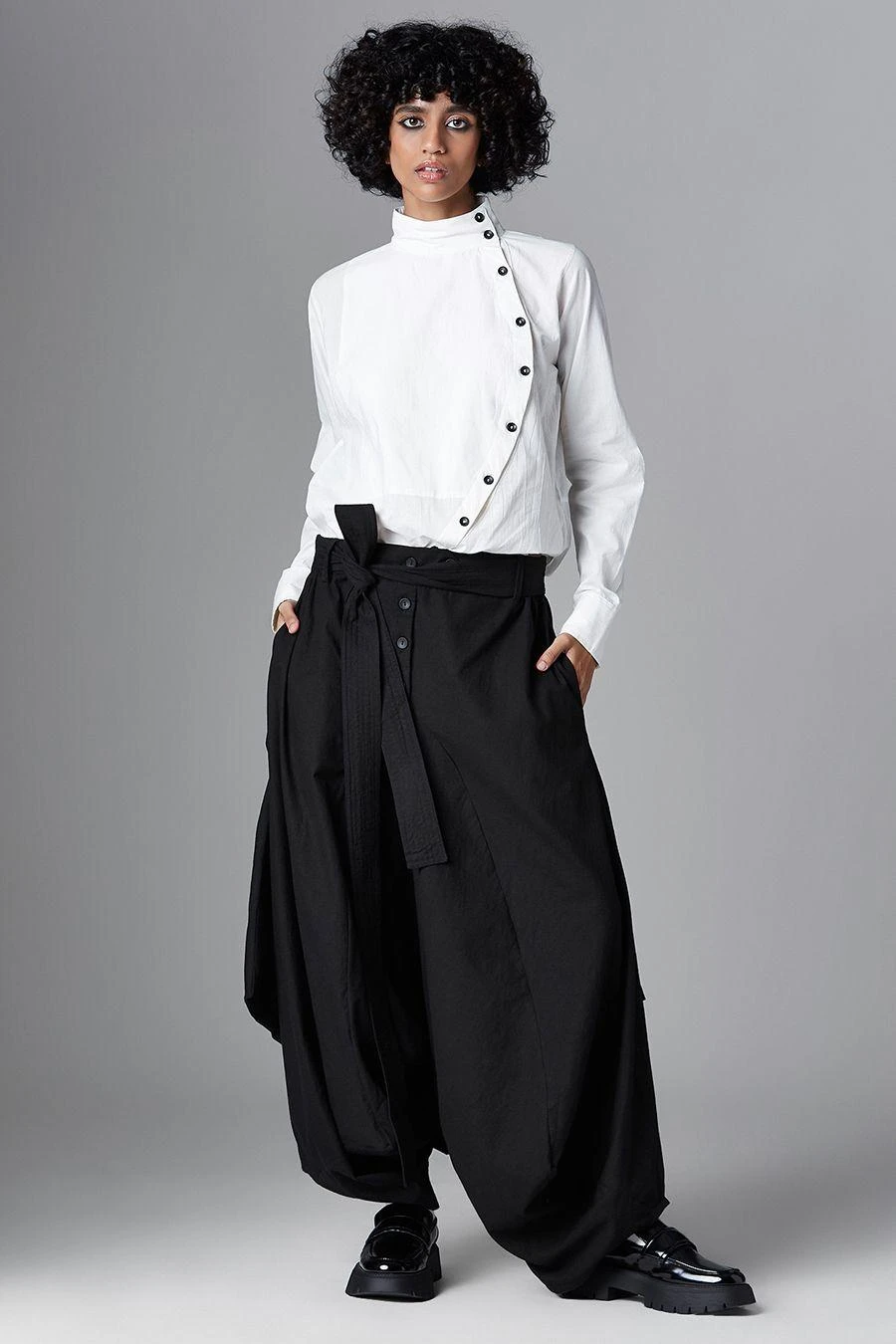 Chola White Curve Placket Shirt 1 Chola White Curve Placket Shirt