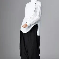 Chola White Curve Placket Shirt 7 Chola White Curve Placket Shirt -Cheap Drapvera Store 03052023ca09 3