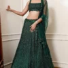 Naibah Emerald Green Hand Embellished Lehenga Set
