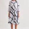 Amrich Black & White Handcrafted Shibori Dress