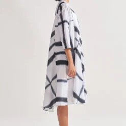 Amrich Black & White Handcrafted Shibori Dress -Cheap Drapvera Store 0404amr13 3