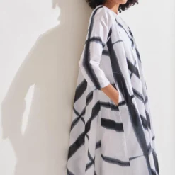 Amrich Black & White Handcrafted Shibori Dress -Cheap Drapvera Store 0404amr13 4