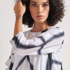 Amrich Black & White Handcrafted Shibori Dress -Cheap Drapvera Store 0404amr13 5