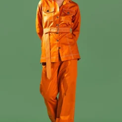 Bennch Orange Straight Fit Pants