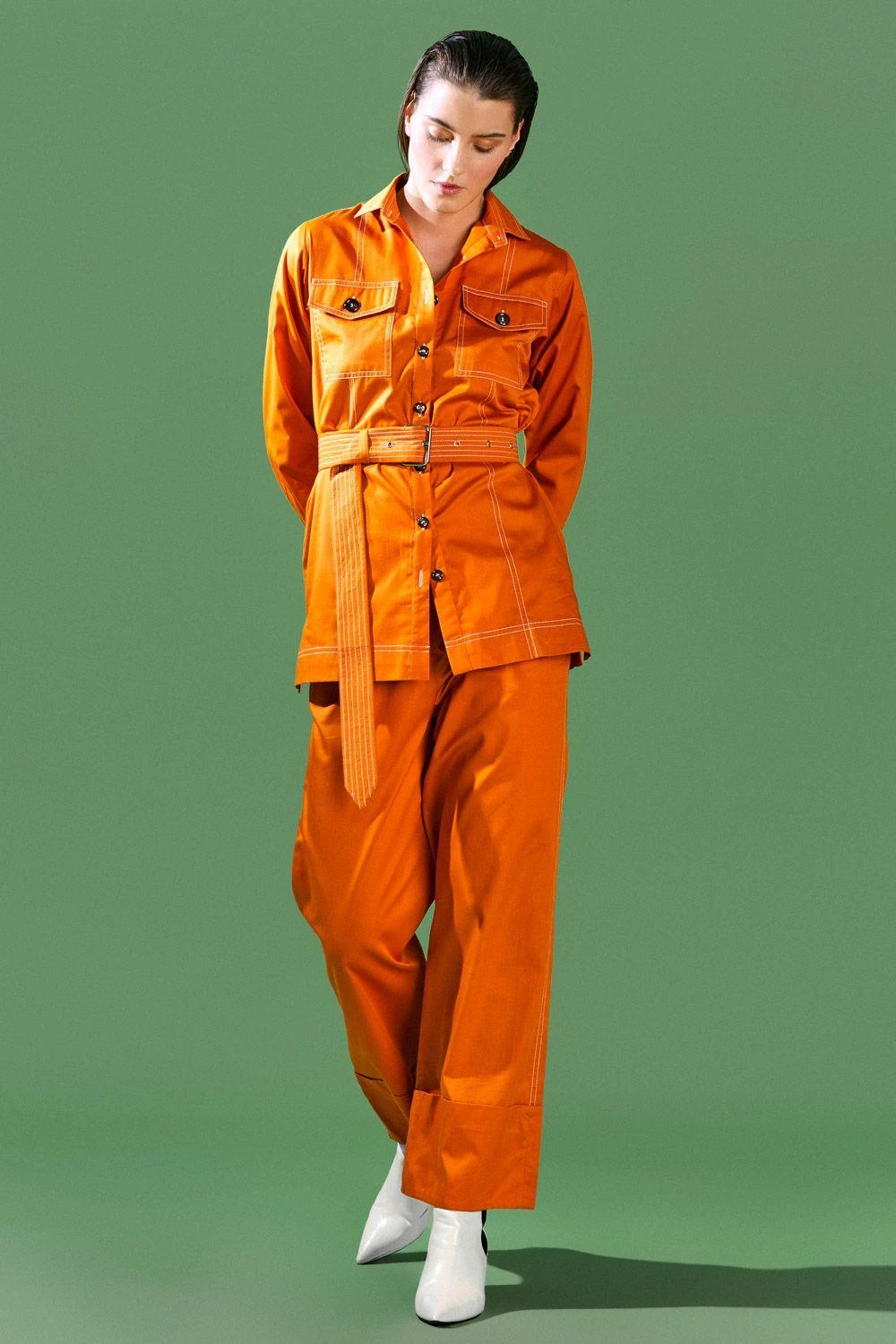 Bennch Orange Straight Fit Pants 1 Bennch Orange Straight Fit Pants