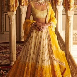 Itrh Yellow Embroidered Lehenga Set