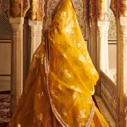 Itrh Yellow Embroidered Lehenga Set -Cheap Drapvera Store 0608it03 3