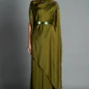 Amit Aggarwal Olive Green Asymmetric Belted Top