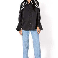 Kanika Goyal Label Black Embellished Shirt