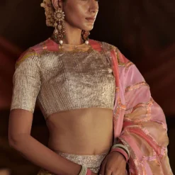 Itrh Colourblocked Honeycomb Patterned Lehenga Set -Cheap Drapvera Store 1028 4