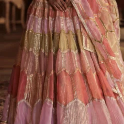 Itrh Colourblocked Honeycomb Patterned Lehenga Set -Cheap Drapvera Store 1028 5