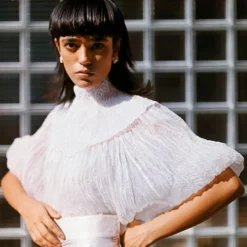 431-88 By Shweta Kapur Silver Satin Draped Skirt -Cheap Drapvera Store 10323ssm1 3