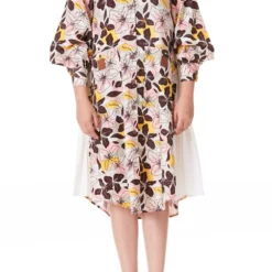 Kanika Goyal Label Printed Shirt Dress With Side Pleats