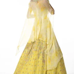 Ahilian Yellow Embellished Cape Set -Cheap Drapvera Store 1111al2 5