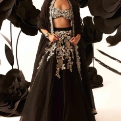 Bhumika Sharma Black Paisley Lehenga Set