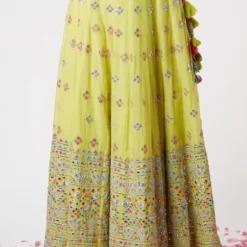 Gopi Vaid Lime Green Embellished Lehenga Set -Cheap Drapvera Store 115gv4 4