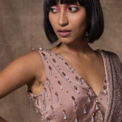 431-88 By Shweta Kapur Mauve Embellished V-neck Blouse -Cheap Drapvera Store 115ske31 4