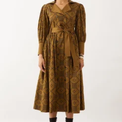 SNOB Olive Clover Printed Milori Dress