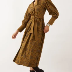 SNOB Olive Clover Printed Milori Dress -Cheap Drapvera Store 11823sb4 3