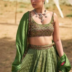 Punit Balana Green Bandhani Lehenga Set -Cheap Drapvera Store 121023pb7 3
