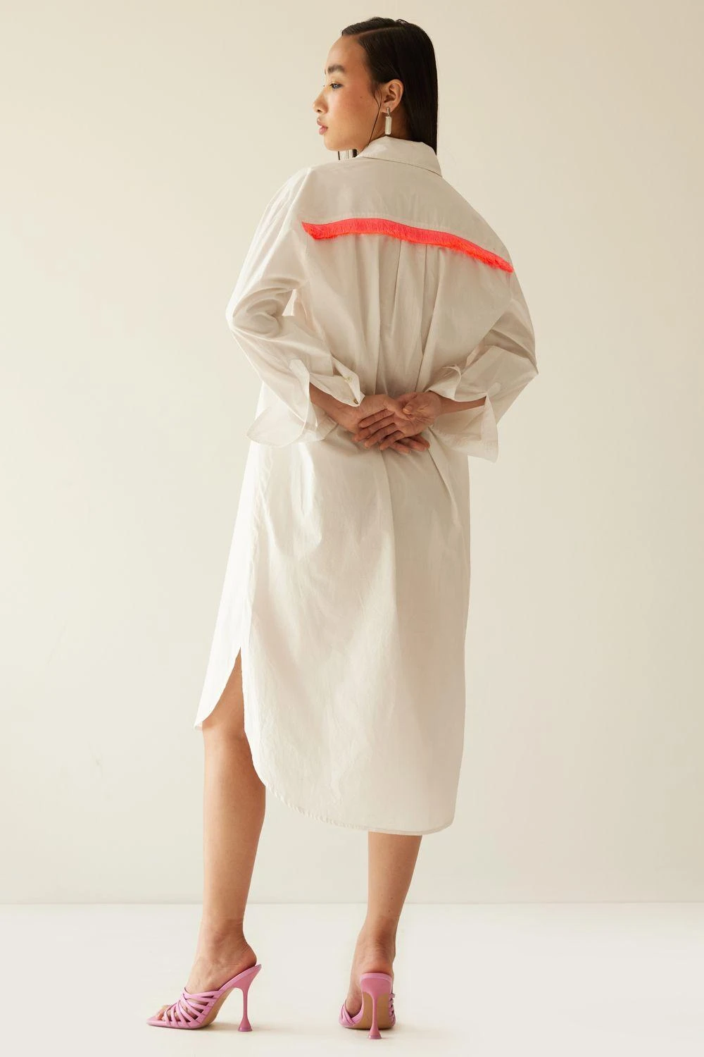Mini Sondhi Off White Embellished Shirt Dress 6 Mini Sondhi Off White Embellished Shirt Dress - Image 6