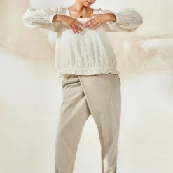 Khara Kapas Beige Lay-over Pants