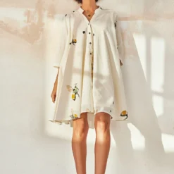 Khara Kapas Bee Printed Shirt Dress