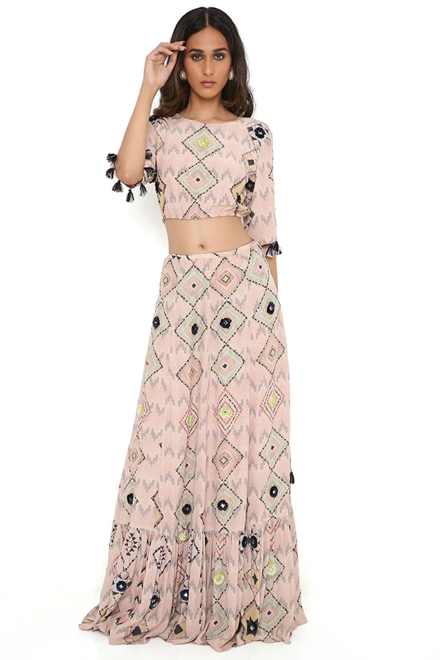 Payal Singhal Blush Diamond Printed Lehenga Set 1 Payal Singhal Blush Diamond Printed Lehenga Set