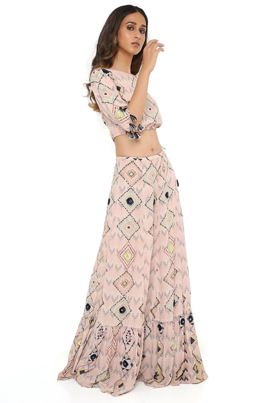 Payal Singhal Blush Diamond Printed Lehenga Set 3 Payal Singhal Blush Diamond Printed Lehenga Set - Image 3