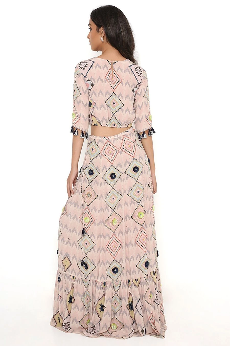 Payal Singhal Blush Diamond Printed Lehenga Set 6 Payal Singhal Blush Diamond Printed Lehenga Set - Image 6