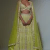 Ritika Mirchandani Lime Green Geometric Embroidered Lehenga Set