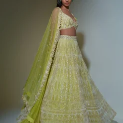 Ritika Mirchandani Lime Green Geometric Embroidered Lehenga Set -Cheap Drapvera Store 1312rm4 3