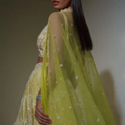 Ritika Mirchandani Lime Green Geometric Embroidered Lehenga Set -Cheap Drapvera Store 1312rm4 6