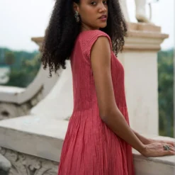 Swatti Kapoor Quartz Pink Layered Dress With Coral Culottes 7 Swatti Kapoor Quartz Pink Layered Dress With Coral Culottes -Cheap Drapvera Store 131sk15 3