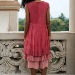 Swatti Kapoor Quartz Pink Layered Dress With Coral Culottes 9 Swatti Kapoor Quartz Pink Layered Dress With Coral Culottes -Cheap Drapvera Store 131sk15 5