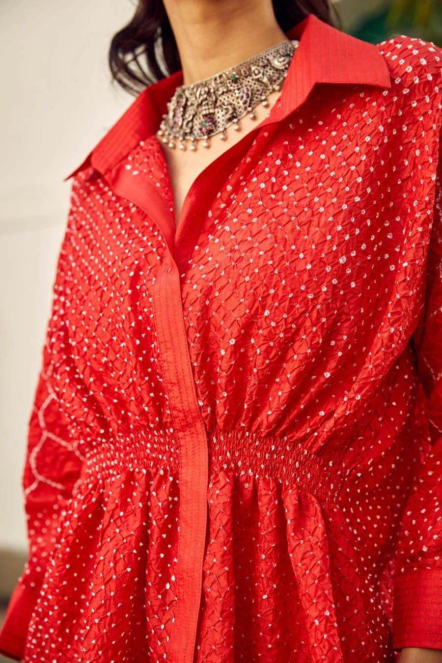 Twenty Nine Red Crushed Raidaana Silk Top 2 Twenty Nine Red Crushed Raidaana Silk Top - Image 2