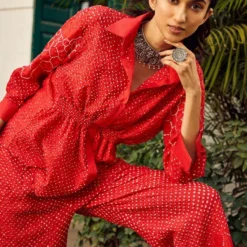 Twenty Nine Red Crushed Raidaana Silk Top 6 Twenty Nine Red Crushed Raidaana Silk Top -Cheap Drapvera Store 13323tn5 3