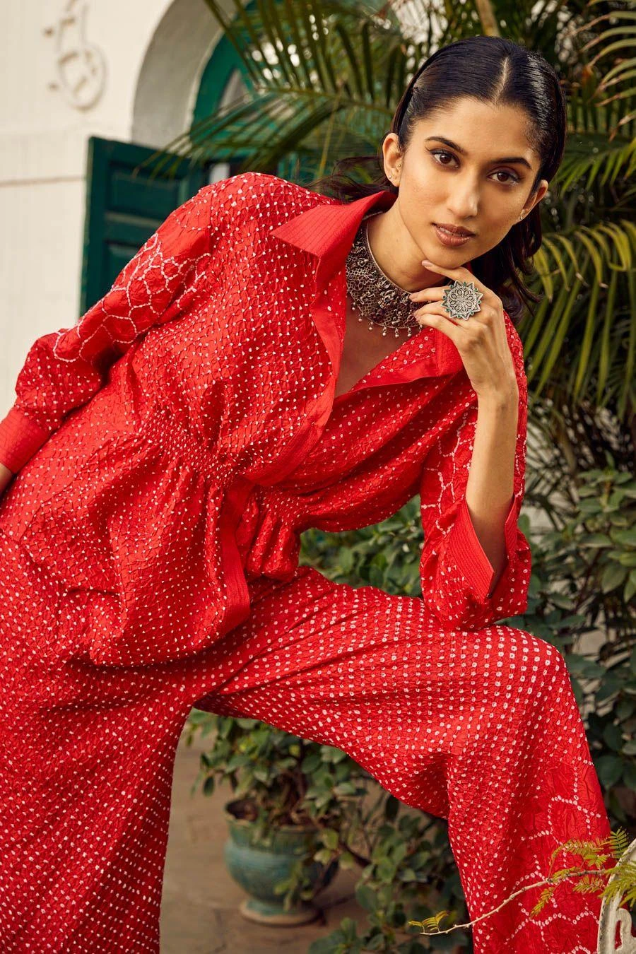 Twenty Nine Red Crushed Raidaana Silk Top 3 Twenty Nine Red Crushed Raidaana Silk Top - Image 3