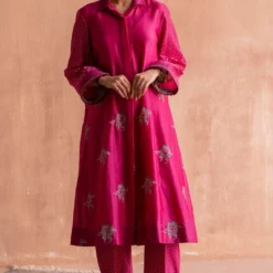 Swatti Kapoor Rani Pink Handblock Printed Pants