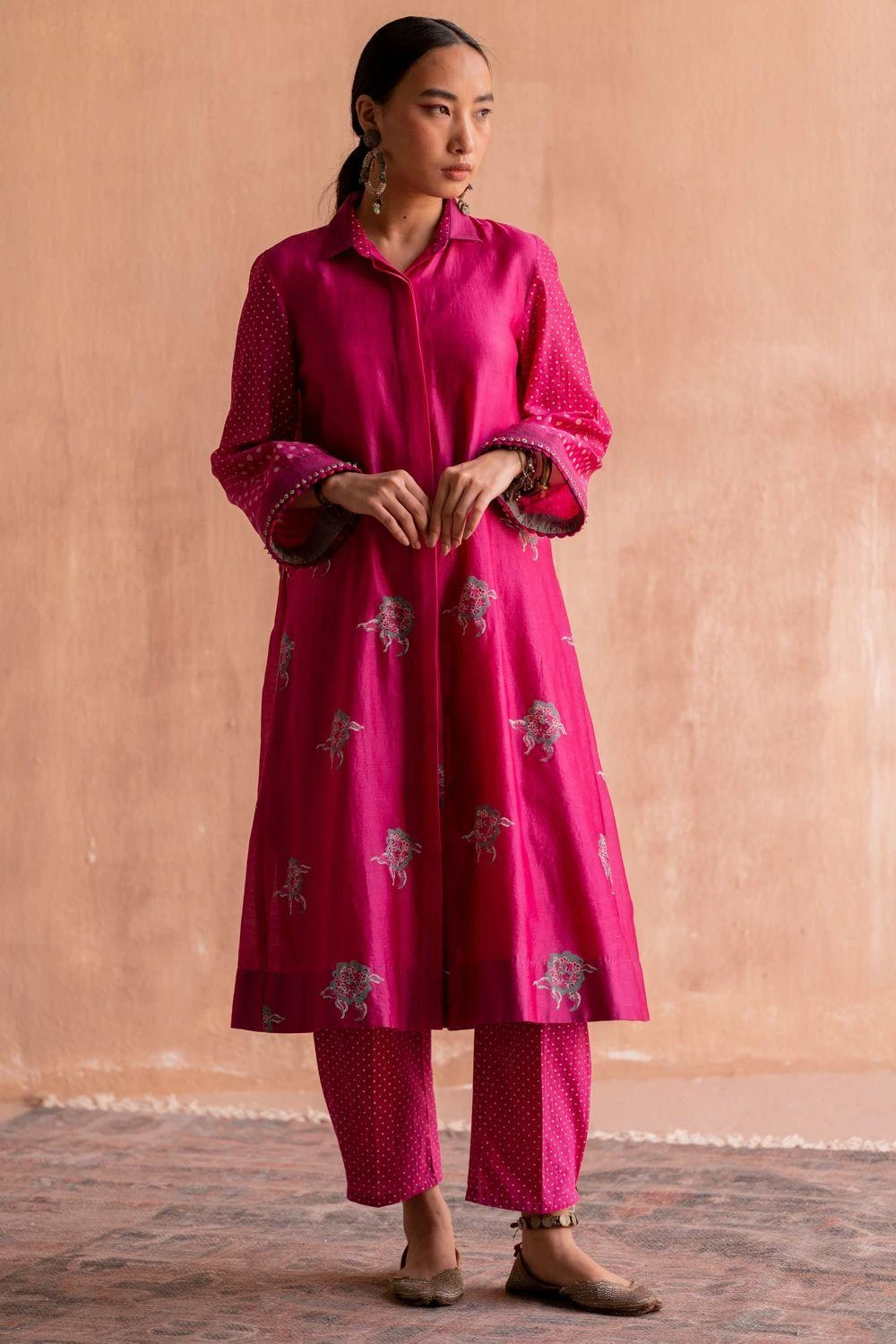 Swatti Kapoor Rani Pink Handblock Printed Pants 1 Swatti Kapoor Rani Pink Handblock Printed Pants