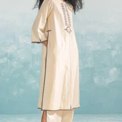 Ikai Beige Nile Cutwork Pants