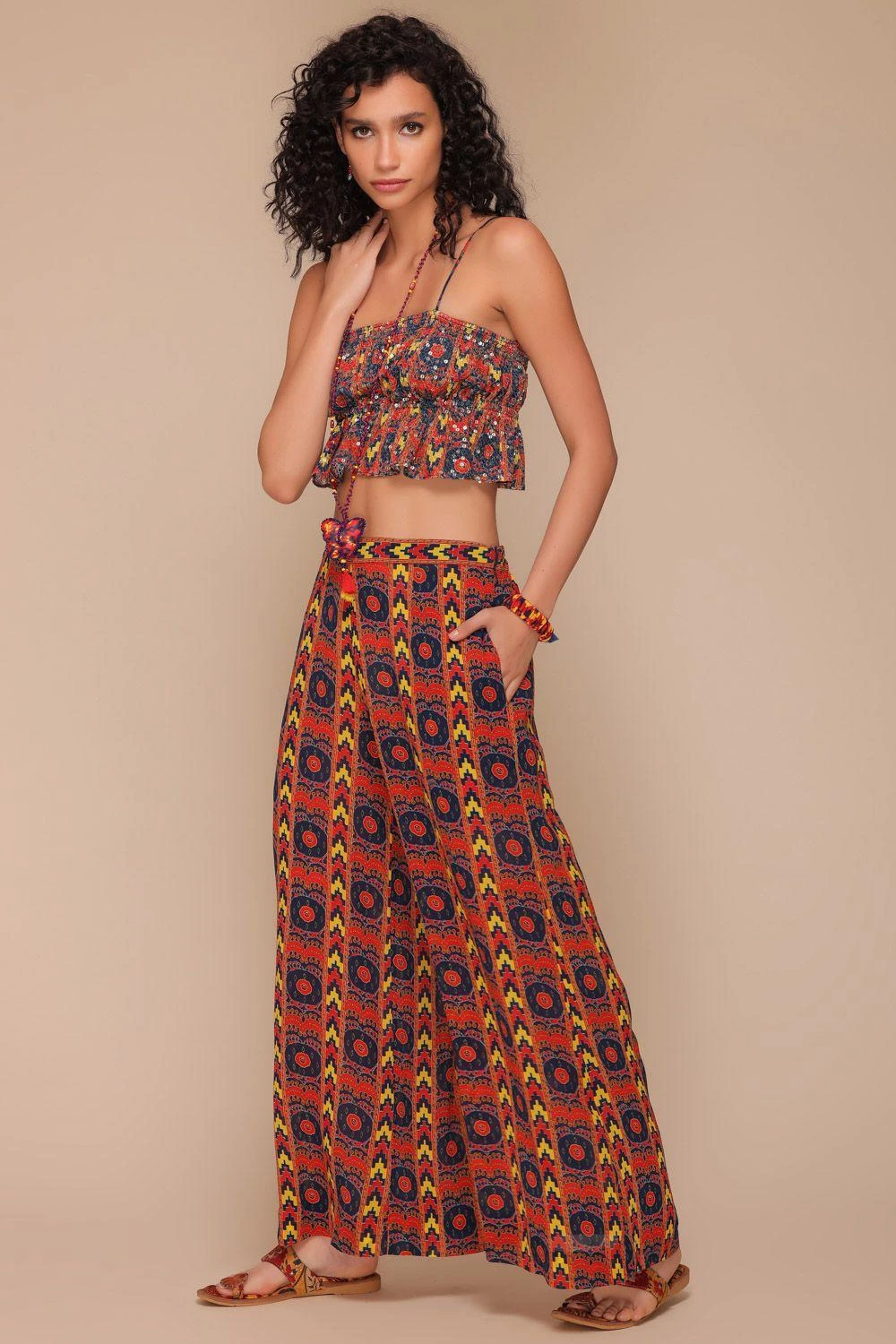Payal Jain Multicoloured Abstract Printed Pants 2 Payal Jain Multicoloured Abstract Printed Pants - Image 2