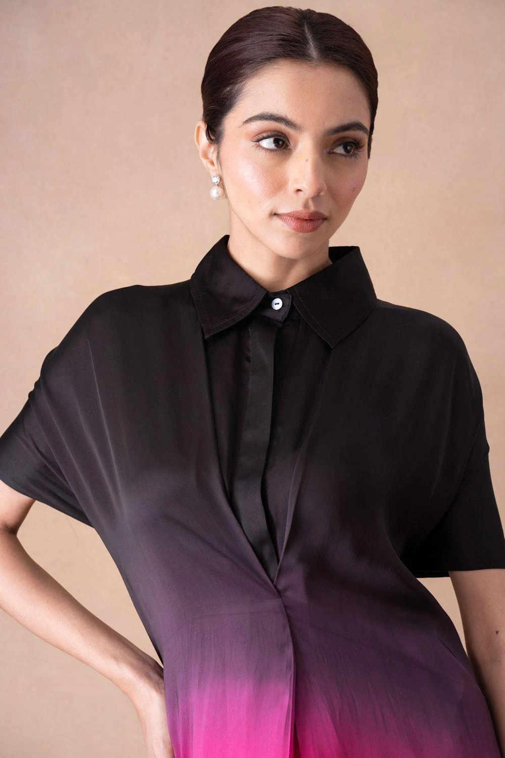 Inca Vibrant Multi-hued Ombre Long Shirt Dress 4 Inca Vibrant Multi-hued Ombre Long Shirt Dress - Image 4