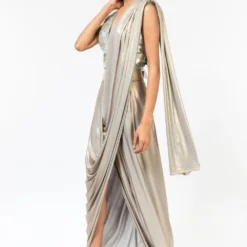 431-88 By Shweta Kapur New Champagne Sequinned V-neck Blouse 7 431-88 By Shweta Kapur New Champagne Sequinned V-neck Blouse -Cheap Drapvera Store 1512sk4 3