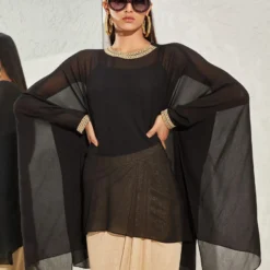 Namrata Joshipura Black Chain Link Kaftan Top -Cheap Drapvera Store 1532023nj11 3