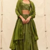 Punit Balana Olive Green Embellished Lehenga Set
