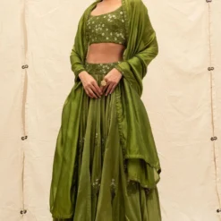 Punit Balana Olive Green Embellished Lehenga Set 8 Punit Balana Olive Green Embellished Lehenga Set -Cheap Drapvera Store 153sw6 3